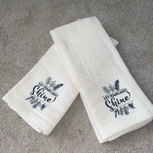 Kassa Decor Cotton “Let Your Light Shine” Religious‎ Dish Kitchen Towel Set Of 2